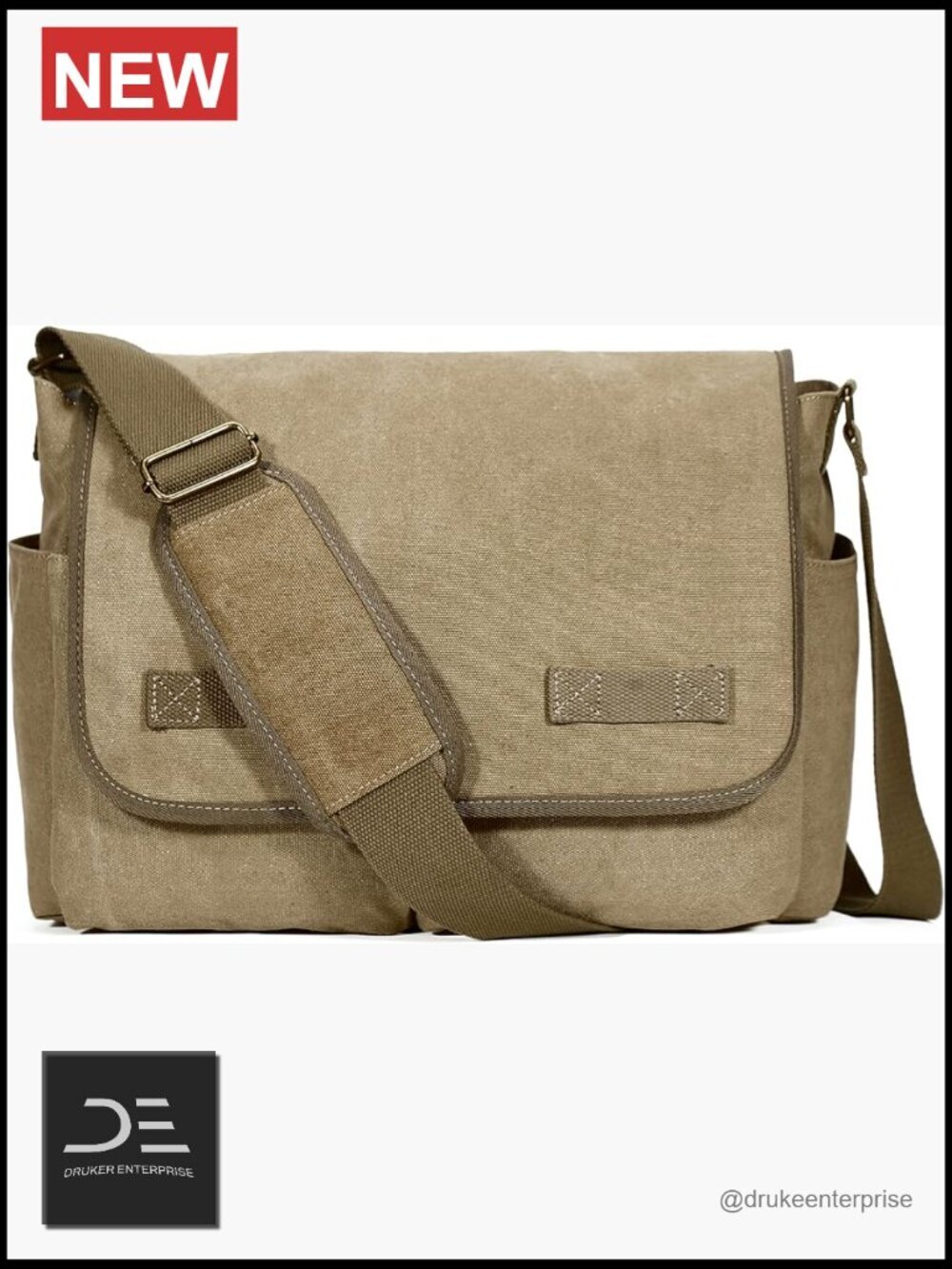 Canvas Large Messenger Bag Crossbody Shoulder Bag 15.6" Laptop